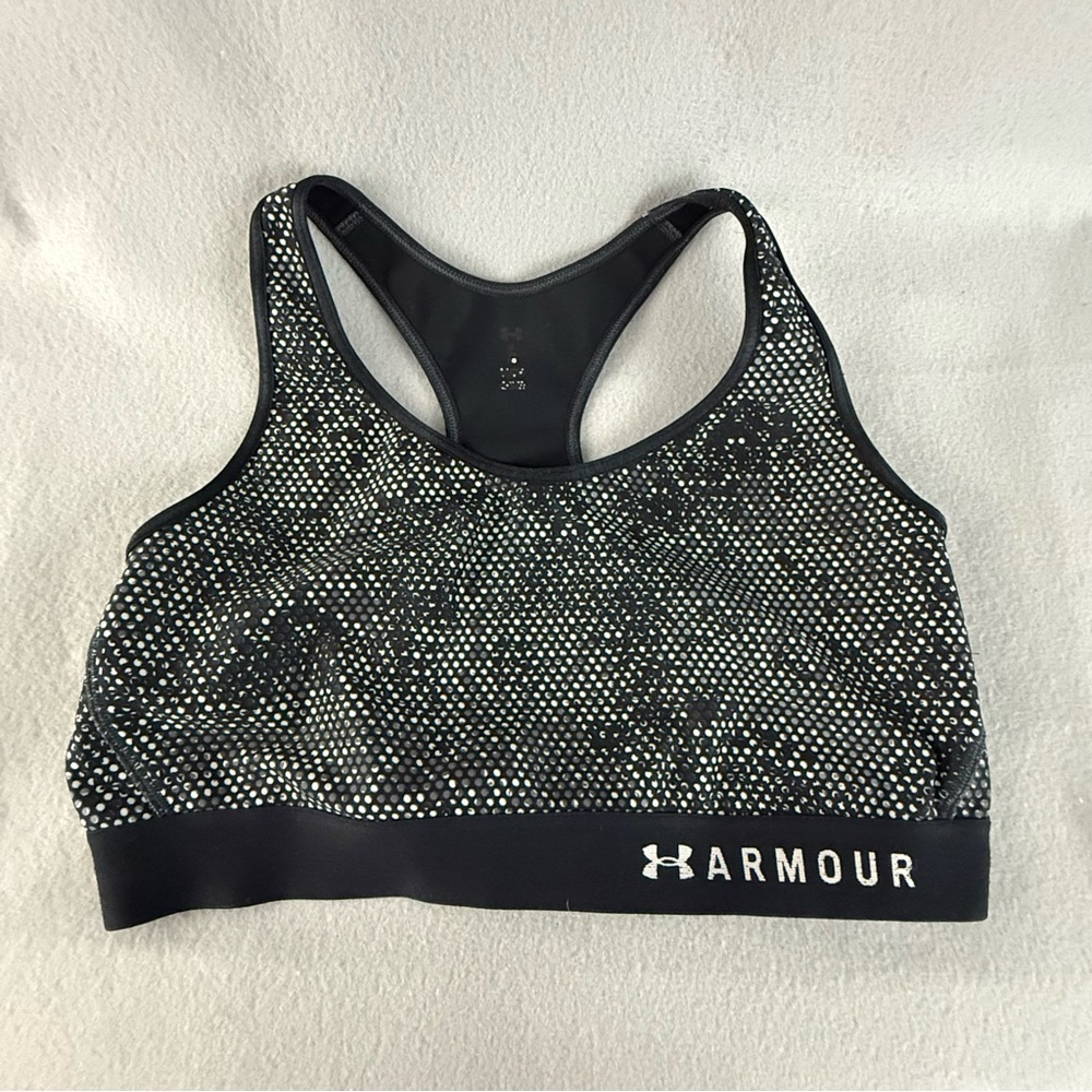 Under Armour Women's Medium Black White‎ Patterned Sports Bra No Wire